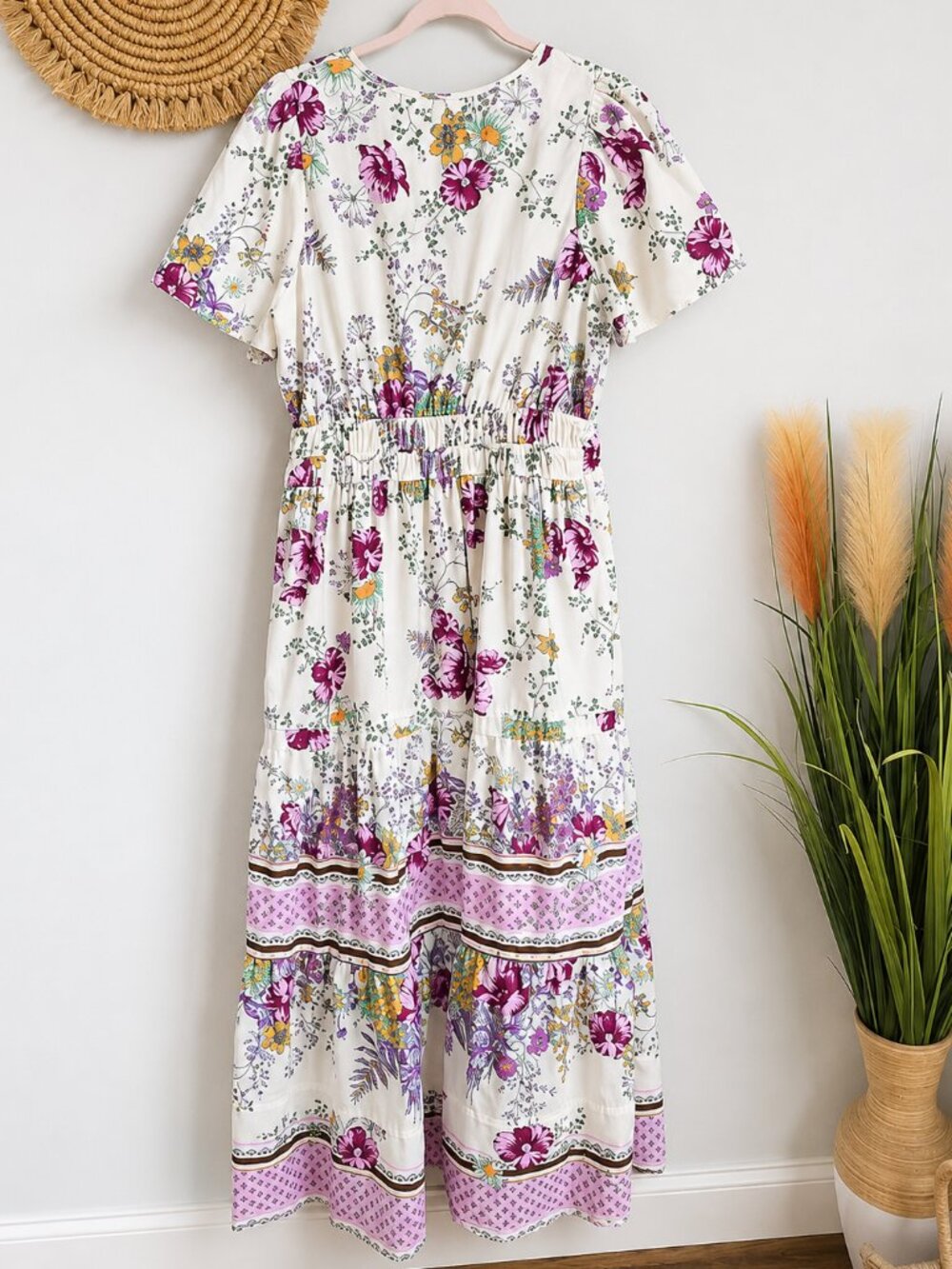 Anthropologie Somerset Charming Floral Border Print Tiered Maxi Dress SZ XL Boho - Picture 3 of 10